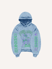 Cyber Art Textured Hand-Painted Print Sweatshirt