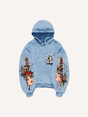 Retro girl print sweatshirt