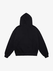 Letter Medal Embroidered Cardigan Fur Collar Hooded Sweatshirt