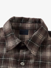 Cotton Street Distressed Plaid Faux Two-Piece Shirt