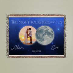 The night you & I became us Woven Blanket