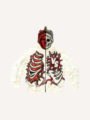 Two-tone skull cool goddess high-definition printed sweatshirt