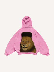 Cute and funny lion curly hair fashion sweatshirt