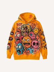Invincible Monster Battle Warm Printed Hoodie