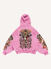 Retro Girl Tattoo Sexy Print Sweatshirt