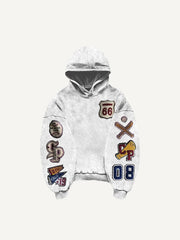 Patchwork distressed fashion authentic sweatshirt