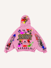 Distressed Jesus Christ graffiti sweatshirt