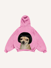 Funny and cute dog head sweatshirt with small side part
