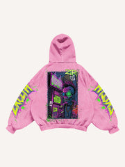 Kapuzenpullover mit Figure&Wing-Grafikdruck und schrägen Taschen