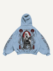 Hand-painted dark witch textured sweatshirt