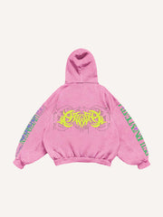 Cyber Art Textured Hand-Painted Print Sweatshirt