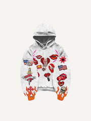 Sexy trendy red lip sweatshirt