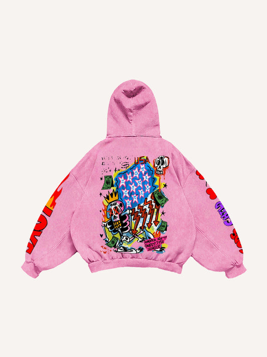 Halloween Graffiti Skull Funny Print Fashion Sweatshirt