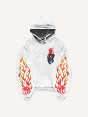 Flame Devil Tattoo Style Print Sweatshirt