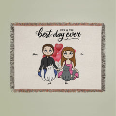 The best day ever Woven Blanket
