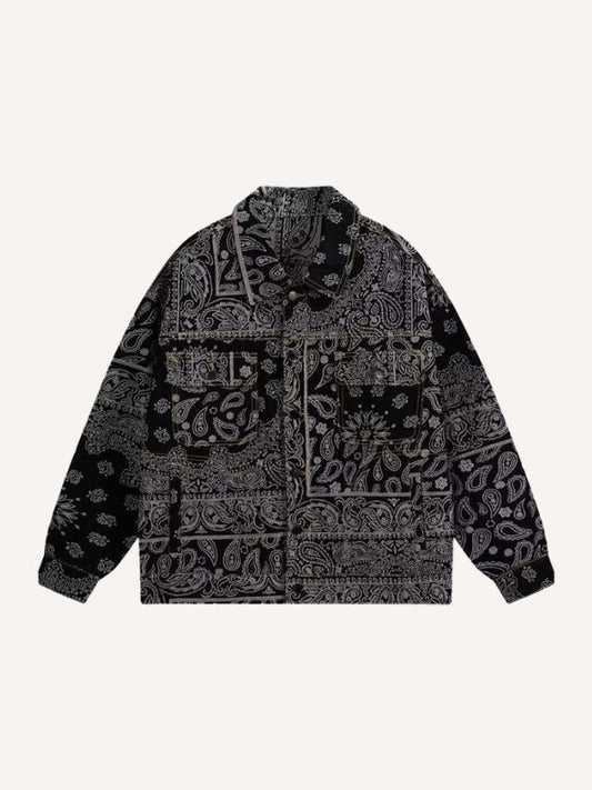 Jeansjacke mit Paisley-Print