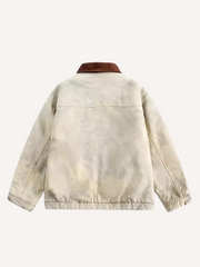 Dog&Letter Print Zip Up Jacket