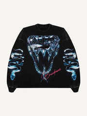 Metallic skull snake sweatshirt