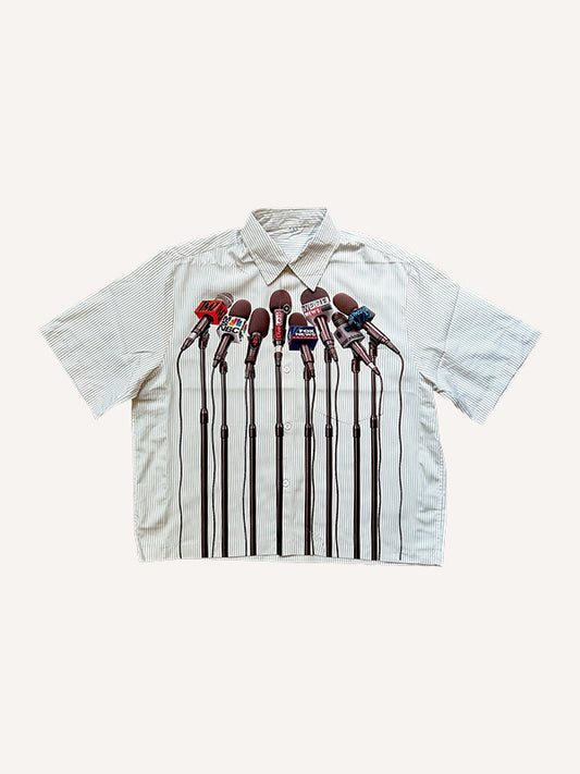 Trendy artist microphone creative design shirt