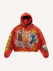 Artist Series High-End Washed Print Street Sweatshirt