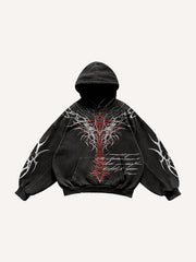 Kapuzenpullover mit Figure&Wing-Grafikdruck und schrägen Taschen