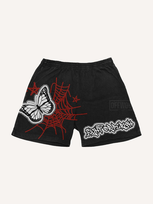 Butterfly patchwork textured comfortable trendy shorts