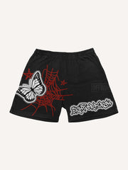 Butterfly patchwork textured comfortable trendy shorts