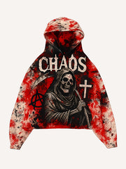 Death tie dye washed textured sweatshirt