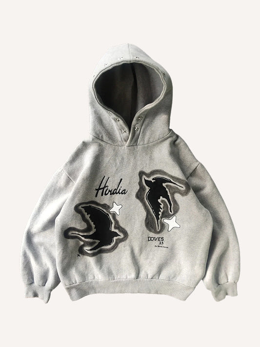 Artist-painted Double Swallow sweatshirt