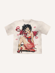 Sexy beauty with hooded T-shirt