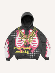 Trendy hip-hop gold chain rap sweatshirt