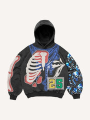 Trendy skull fashion hooded sweatshirt