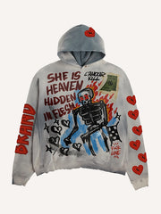 Street Artist Comfortable Graffiti Distressed Print Sweatshirt