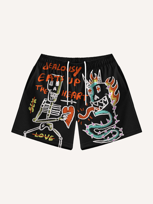 Halloween pumpkin head funny print fashionable shorts