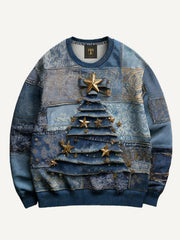 Christmas tree textured sweatshirt