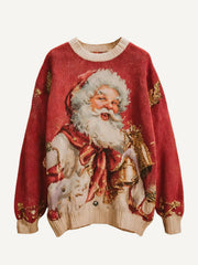 Round neck festive cute Santa Claus sweater