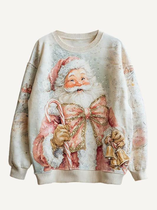 Give you a gift Santa Claus print Christmas sweater