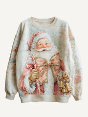 Give you a gift Santa Claus print Christmas sweater