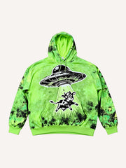 Aliens are coming! Tie-dye warm sweatshirt