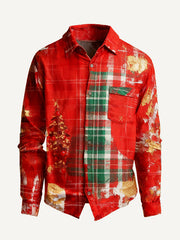 Distressed and faded high-end printed Christmas shirt