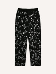 Ultra-clear personalized Y2K printed hooded pin trousers