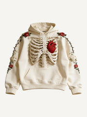 Full Of Red Hearts All For You Graphic Print Hoodie | Trendy Oversized Hooded Sweatshirt