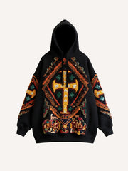 Stained Glass Church Style Faith Print Hoodie