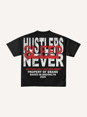 Slogan Fashion Print Crew Neck T-Shirt