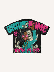 I Dont Care About Money Print T-Shirt