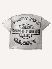 Vintage Washed Print Trendy T-Shirt