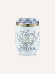 Angel Blesses Our Mom Rhinestone Print Effect Cup