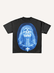 Christ Died to Protect Our Faith Printed Cotton Short Sleeve