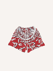 Mouth&Medicine Print Drawstring Waist Shorts