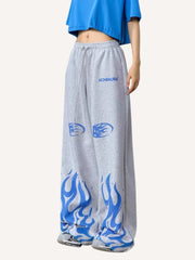 Letter&Graphic Print Drawstring Waist Sweatpants